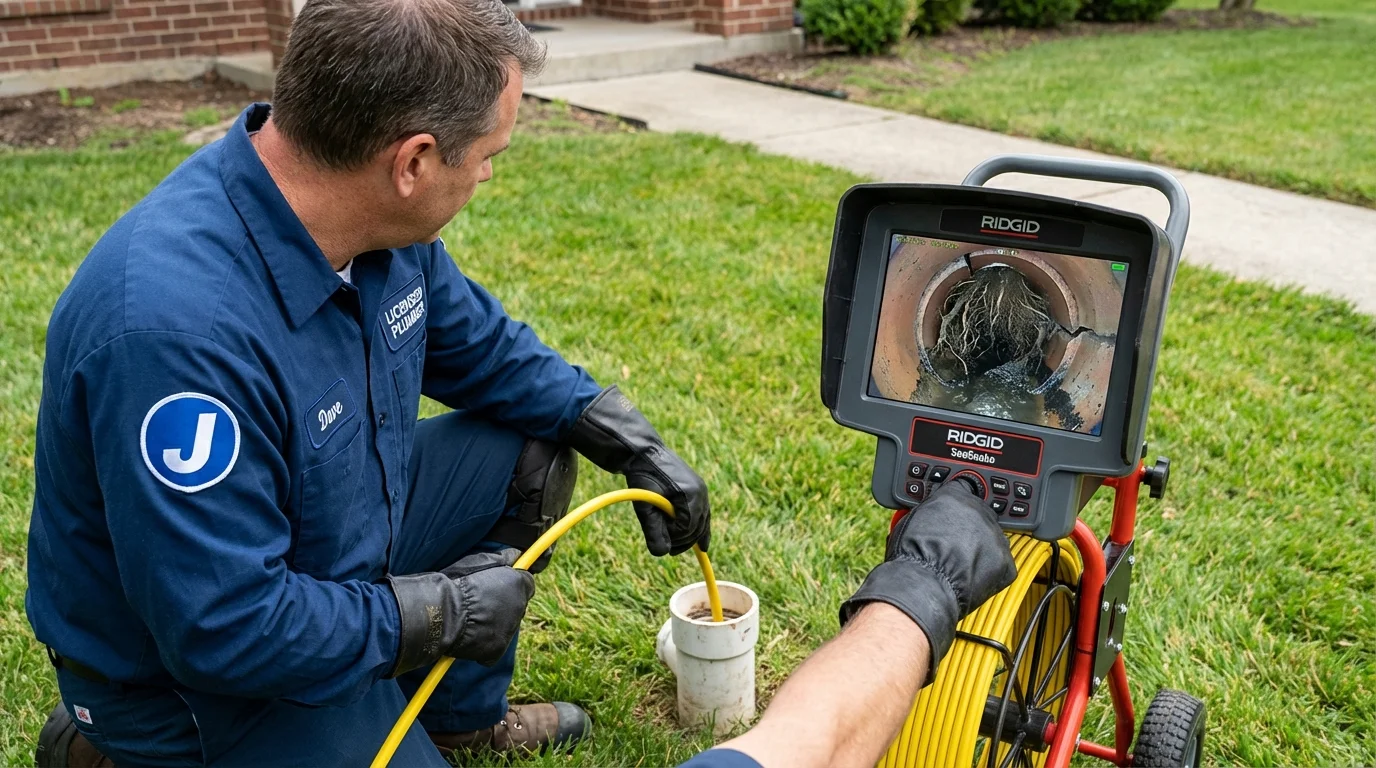 Sewer camera inspection being performed by Johns Plumbing LLC in Troy